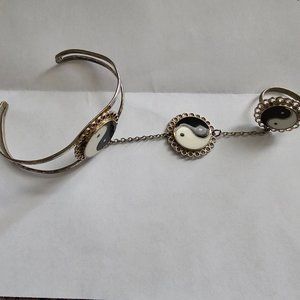 Vintage silver Yin Yang Slave Bracelet